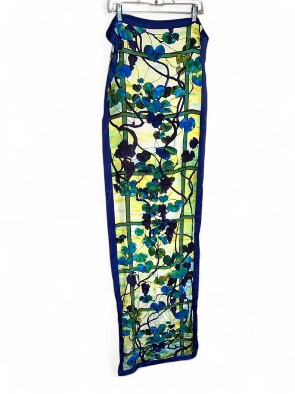 MMA Louis Comfort Tiffany Grapevine Silk Scarf Blue Green NWT SKU 80006462